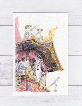 祇園祭山鉾水彩画他、30枚 楽天市場】祇園祭 山鉾巡行 [ 月鉾 ] ( 夏 前祭 お囃子 京都