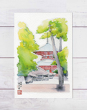 首里城水彩画 楽天市場】守礼門 ( 夏 緑陰 綾門大道 首里城 那覇 沖縄