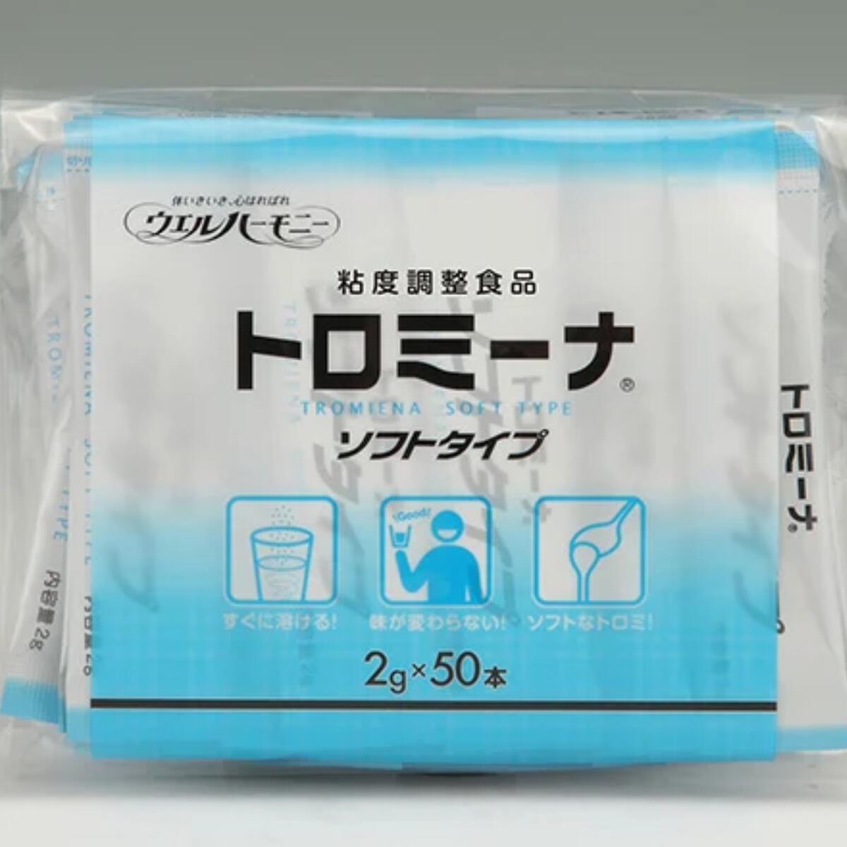 嚥下補助食品 トロミーナ ソフトタイプ スティック 2g&times;50本&times;10袋 | 10袋 とろみ調整食品 介護食 簡単 嚥下障害 飲み込みやすい 食事補助 とろみ トロミ とろみ調整 介護 高齢者 とろみ剤 嚥下 介護食 食事 粘度調整食品 ケース 箱｜Tanishishop