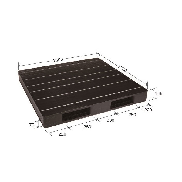 岐阜プラスチック工業 プラスチックパレット JCK-R2 125130 両面二方差し 1250×1300×