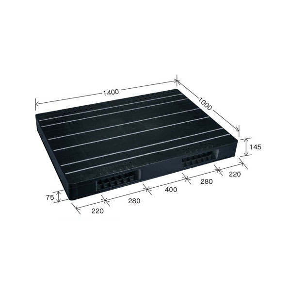 岐阜プラスチック工業　プラスチックパレット　JCK-R2･100140　1000&times;1400&times;145mm　両面二方差し【北海道・沖縄・離島は配送不可】｜Tanix-PRO