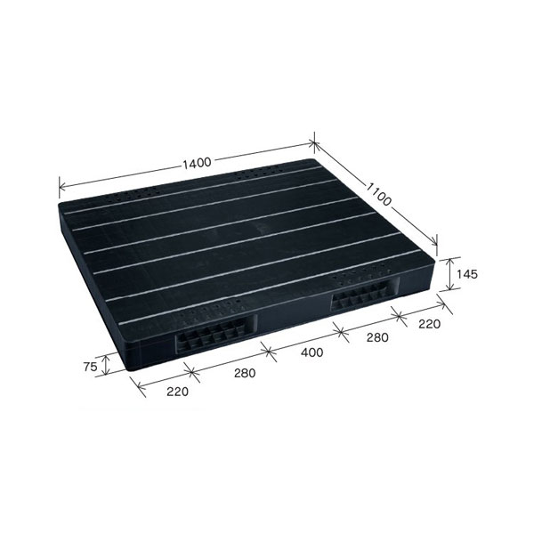 岐阜プラスチック工業　プラスチックパレット　JCK-R2･110140　1100×1400×145mm　両面二方差し【北海道・沖縄・離島は配送不可】