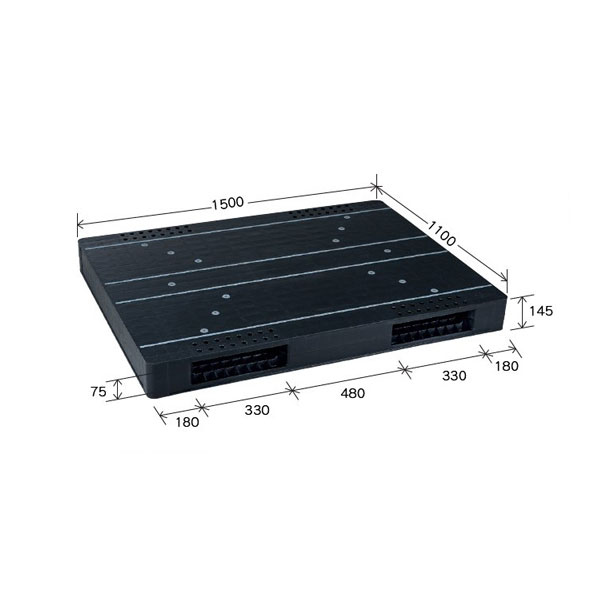 岐阜プラスチック工業　プラスチックパレット　JCK-R2･110150　1100×1500×145mm　両面二方差し【北海道・沖縄・離島は配送不可】 21,577円