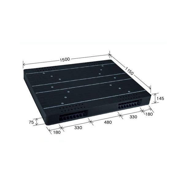 岐阜プラスチック工業　プラスチックパレット　JCK-R2･115150　1150×1500×145mm　両面二方差し【北海道・沖縄・離島は配送不可】