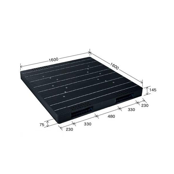 岐阜プラスチック工業　プラスチックパレット　JCK-R2･160160　1600×1600×145mm　両面二方差し【北海道・沖縄・離島は配送不可】 28,555円