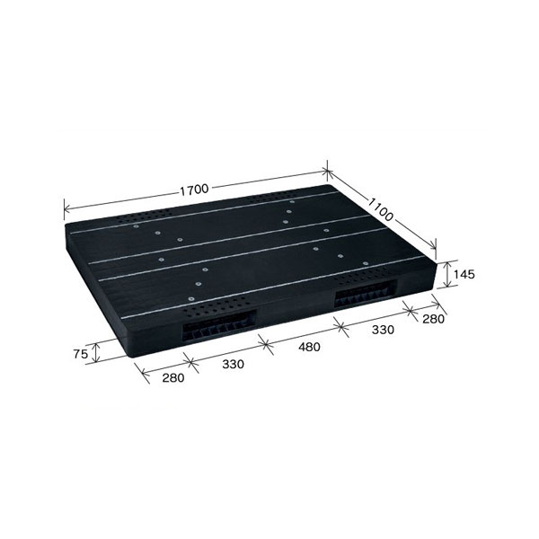 岐阜プラスチック工業　プラスチックパレット　JCK-R2･110170　1100&times;1700&times;145mm　両面二方差し【北海道・沖縄・離島は配送不可】｜Tanix-PRO