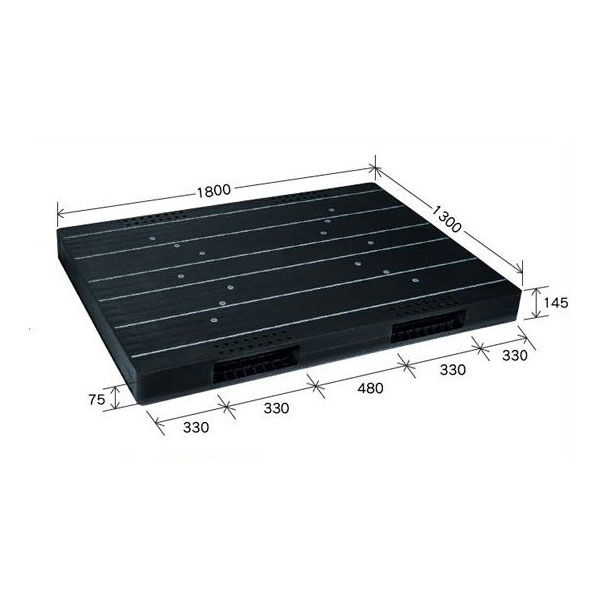 岐阜プラスチック工業　プラスチックパレット　JCK-R2･130180　1300×1800×145mm　両面二方差し【北海道・沖縄・離島は配送不可】
