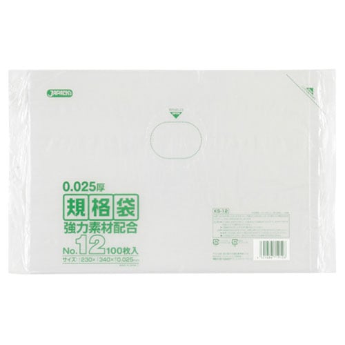 ジャパックス LD判定基準ポリ袋No.12 澄み切った KS-12 0.025×230×340粍［4000枚入］