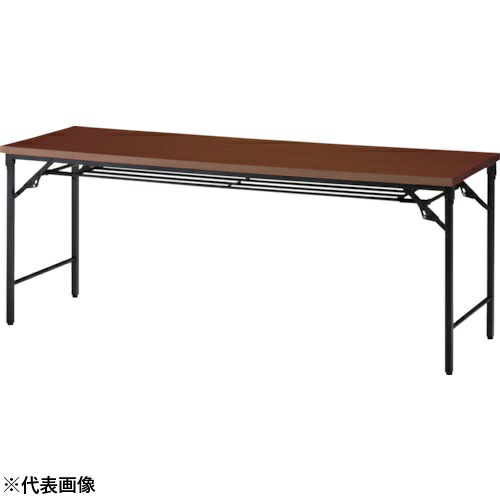 TRUSCO　折りたたみ会議テーブル　1200X450XH700　棚板付　ウォールナット　TSTT-1245-WN　1台（2555363） 10,118円