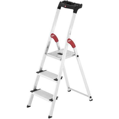 ハセガワ　上枠付踏台　L-80　3ステップ(17772)　L80-3　1台（3599930）