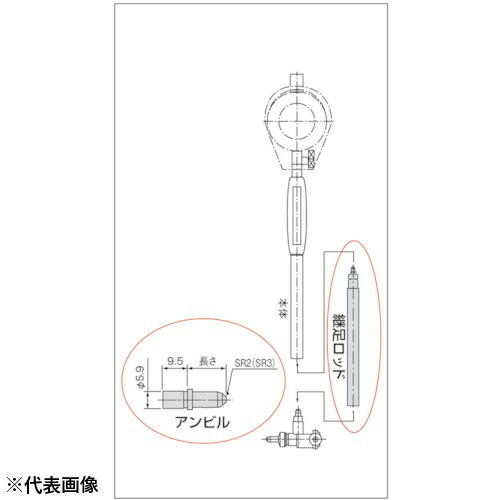 ミツトヨ　継ぎ足しロッド(953559)　長さ750mm　953559　1本（4656806）