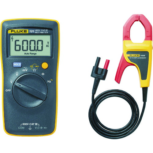 FLUKE ポケットサイズ・マルチメーター101 i400E電流クランプ付キット 101/I400E (7657196)|Tanix-PRO