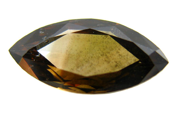まるでバイカラーダイヤモンド。 天然ブラウンダイヤモンド ルース 0.568ct, Fancy Dark Brown ( uneven ), I-1, マーキーズ・モディファイド・ブリリアント AGT 【送料無料】|タノーダイヤモンド店