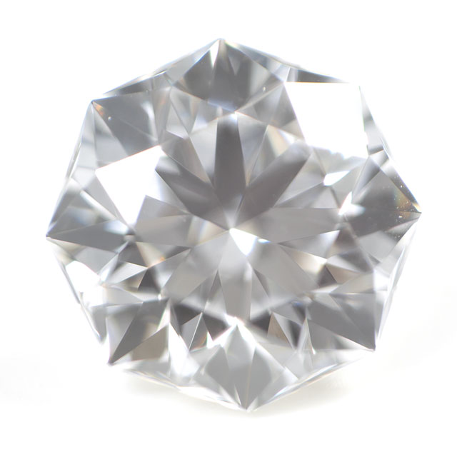 【通称名：クリスタルムーン】 天然ダイヤモンド ルース(裸石) 0.210ct, Dカラー, VS-1, 73面体, ハート＆キューピッド, 正八角形, 中央宝石研究所 【送料無料】