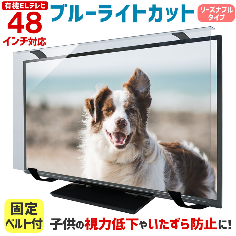 【尖んがり10倍\u0026引き換え証★6/4 20時～6/11 01:59】ブルーライトカット 有機ELテレビ受像機保護することダイアログボックス 48in 48型 据えつける三尺帯付【3粍厚】【撥ねのける率47.9％】【有機ELテレビ受像機 液晶テレビ受像機 保護することダイアログボックス 保護すること写真フィルム テレビ受像機 保護すること テレビ受像機取りまかなう テレビ受像機かばい立て】 WLP-48-EL