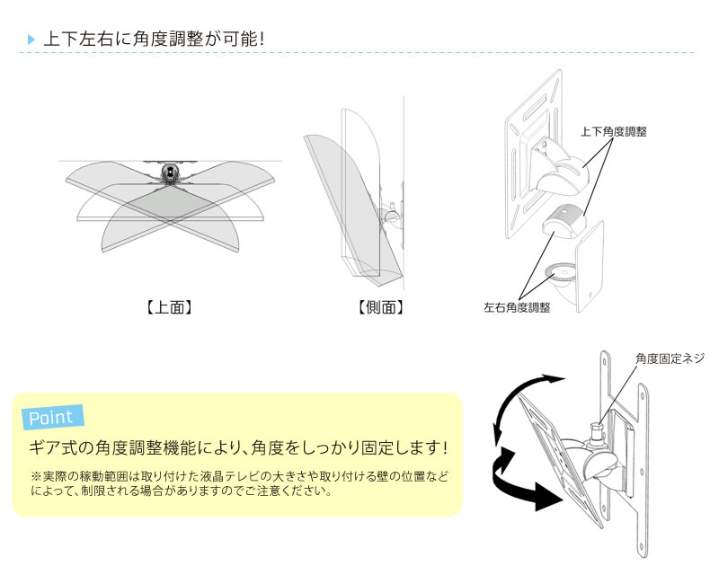 楽天市場 全品5 Offクーポン 3 4 時 3 11 01 59まで テレビ壁掛け金具 角度調整付 ギア式 13 22型対応 上下角度調節機能 テレビ 壁掛け 金具 壁掛け金具 壁掛 壁掛金具 壁掛けテレビ 液晶テレビ壁掛け金具 インチ対応 Ock 35bk 音と映像設備