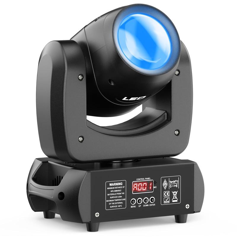 U`King 40W LED ムービングライト 舞台照明 ステージライト ビームライト RGBW 4-in-1 DMX512 小型 ストロボ おしゃれ 舞台用 サウンド起動 自動モード付 ディスコ ステージ DJ パーティー 結婚式 コン