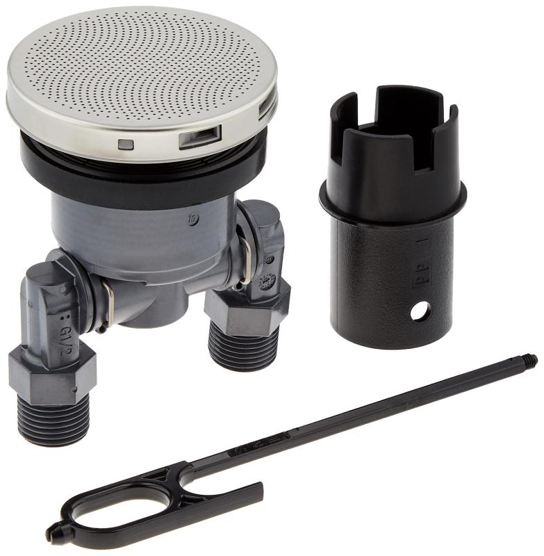カクダイ 一口循環金具 ペアホース(ネジ)用 S・L兼用 取付穴径50mm・厚さ15mm以下の浴槽用 フック棒付 PPS製 415-216