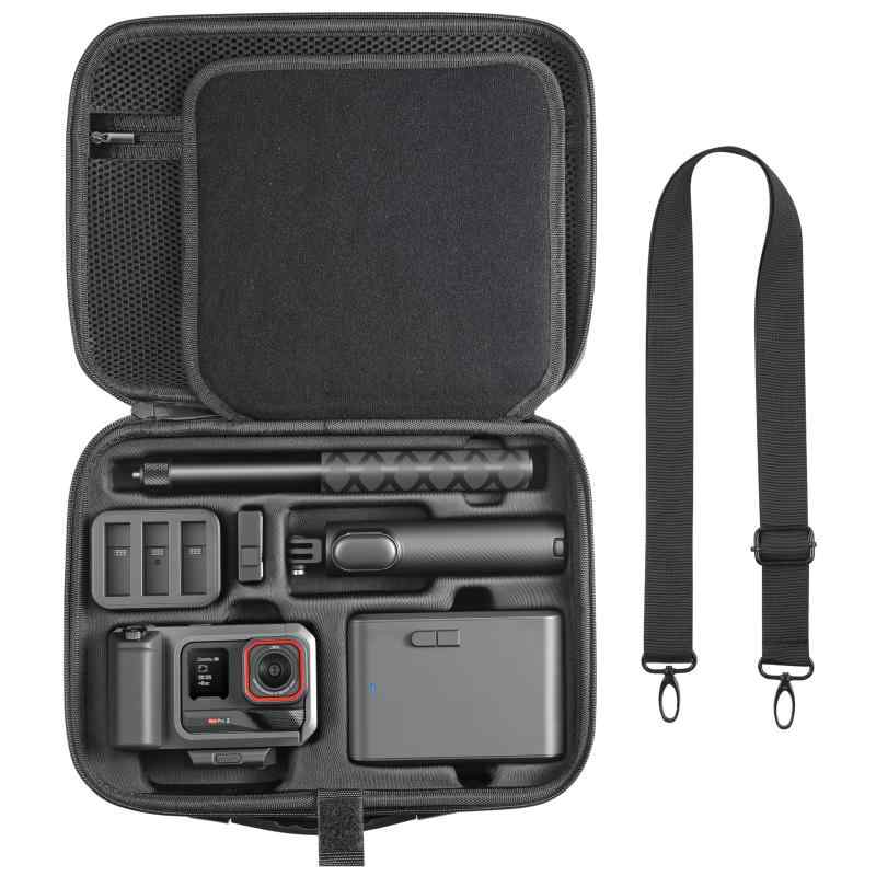 Insta 360 ACE Pro/ACE Pro 2 Xplorer Grip Proフラッシュプリントキット付属品ハードストレージトラベルバッグ拡張ケージ、Insta 360 Mini 2 in 1三脚/114 cm自撮り棒に適用