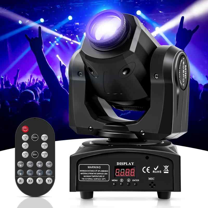 SEBRUANC 60W ムービングヘッド ステージライト 舞台照明 回転 高演色性Ra?90 7図案&8 色（白）DMX512 & 9/11CH 音声制御 舞台 ステージ コンサート ライブ に最適