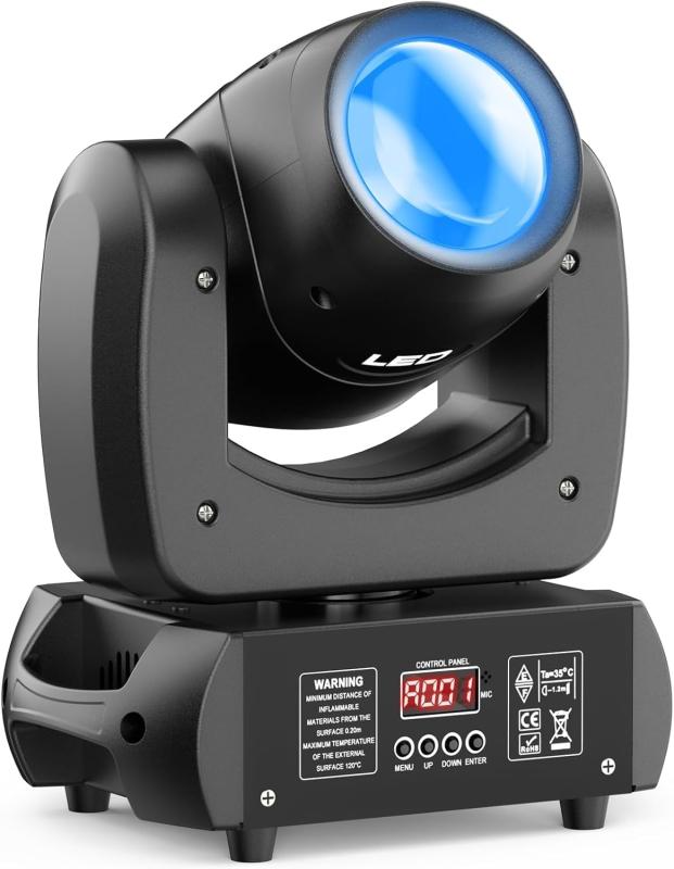 KRIDERISH 120W LED ムービングライト dmx ムービングヘッド ムービングライトランキング ステージライト 舞台照明 18面プリズム 高輝度 回転式 DMX12CH 音声連動 8図案&8 色 舞台/ステージ/演出/コ