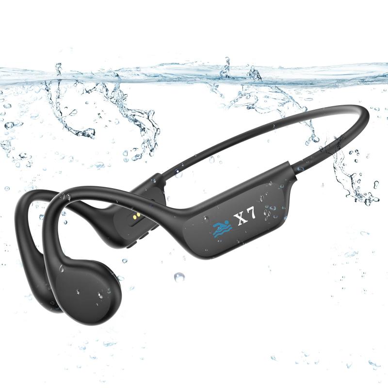 骨伝導イヤホン bluetooth、Kemeskin 水泳 防水イヤホン IP68完全防水 32GBメモリ内蔵 最大8000曲 こつでんどうイヤホン bluetooth 5.4、8時間連続再生/通話 急速充電 マルチポイント接続 自動ペアリン