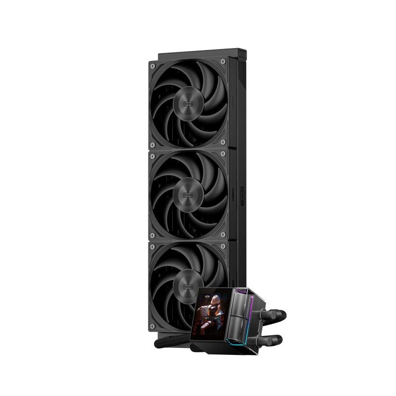 PCCOOLER CPS DS360 AIO 液体CPUクーラー 360mmラジエーター LCDモニター付き 静音ファン3個 ARGBライティング対応 Intel LGA 1700/1851/20XX & AMD AM4/AM5対応