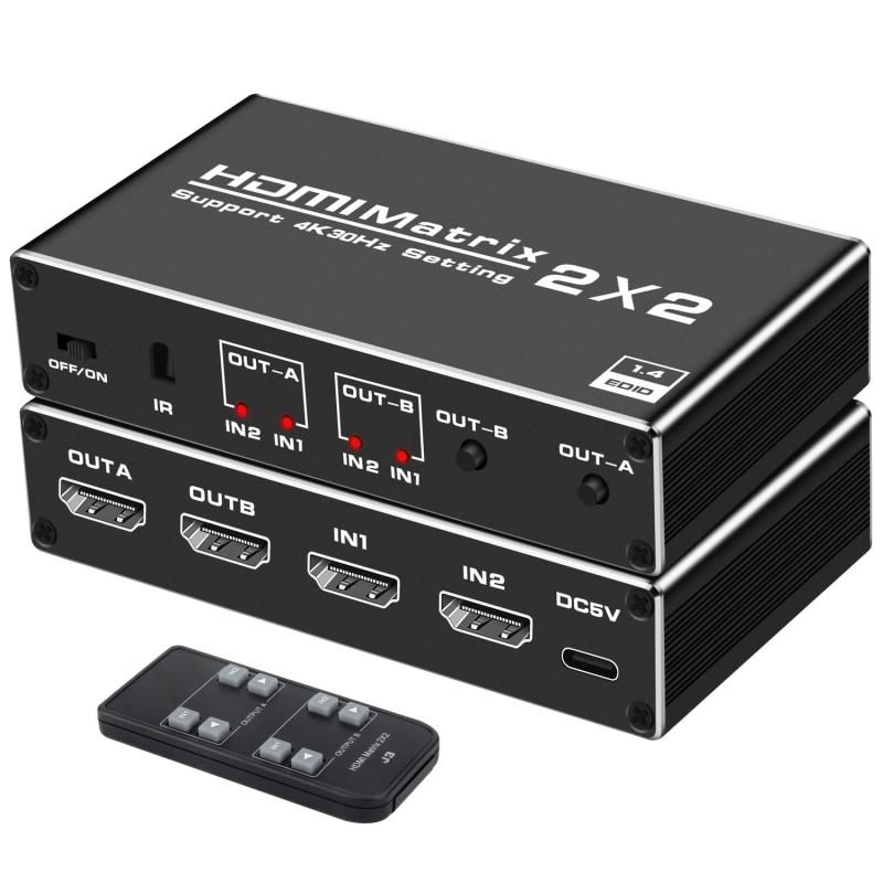 HDMI うつり変わり器 スプリッター HDMI 分かちあう器 セレクター うつり変わり 4K HDCP1.4 手動 遠隔操作付き添い人 2画面 等しく最終生産物と行列流行り物両相応う なおなお書き4 /Switch/ブルーレイプレーヤー等に当て嵌める