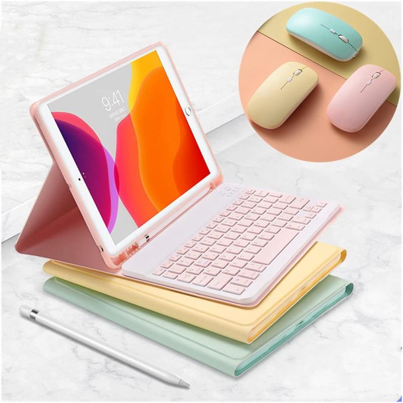 マウス付き Fire HD 10 Plus/HD 10 2021 キーボードケース 女性 カラーキーボード カバー 保護ケース 可愛い Fire HD 10 タブレット 第11世代 Fire HD 10 10.1インチ Bluetooth キーボード マ