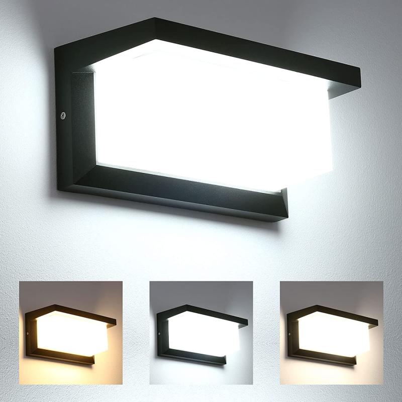 Lightess LED 玄関ライト ポーチライト 防水防雨IP65 ウォールライト ブラケットライト 3色調光可能 アウトドアライト 廊下灯 ガーデンライト 門柱灯 防犯ライト 玄関照明 壁掛け照明 18Ｗ