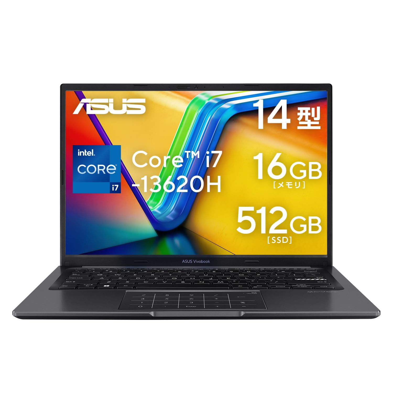 ASUS ノートパソコン Vivobook 14 X1405VA 14インチ インテル Core i7 13620H メモリ16GB SSD 512GB WPS Office搭載 Windows 11 バッテリー駆動 9.2時間 重量1.6kg Wi-Fi 6E インディーブラック PC Game Pass 3ヶ月利用権付き｜楽しいお買い物館