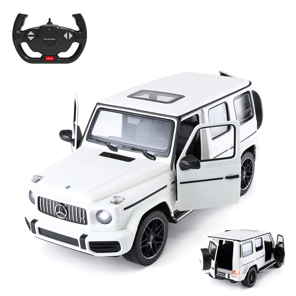 RASTAR 1/14 メルセデスベンツAMG G63ラジコンかー、ＲＣモデルカー、ヘッドライトとテールランプが光る、左右のドアとバックドアは手動で開閉可能、ホワイト｜楽しいお買い物館
