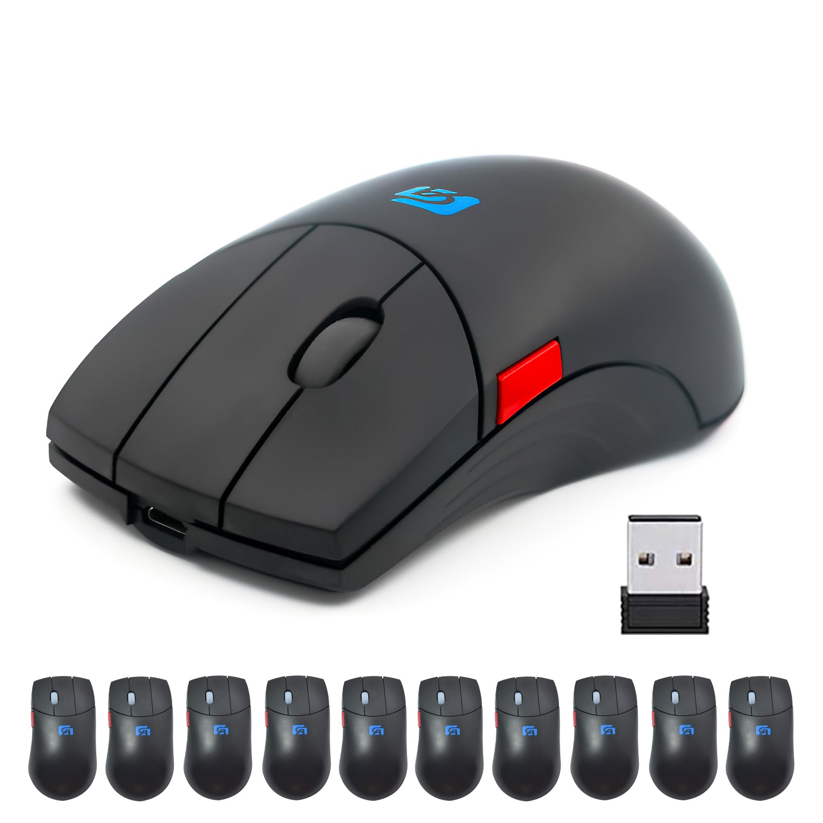 QuiExact ワイヤレスマウス 5ボタン マウス cad マウス カスタム USB 充電式 2.4GHz 3DPIモード 800~1600DPI 無線マウス 独立スクロールボタン マクロ定義ボタン 高精度 軽量 省エネルギー ボタンを調|楽しいお買い物館