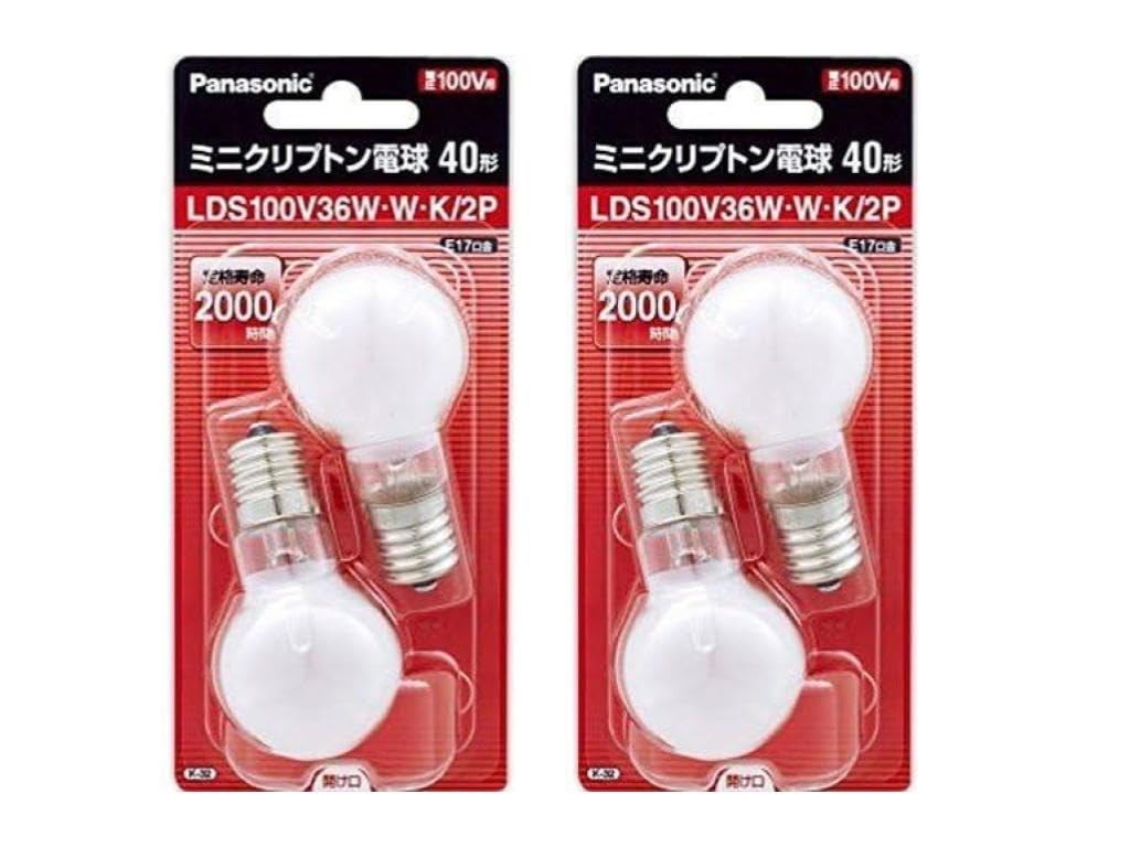 パナソニック ミニクリプトン電球 100V 40W形(36W) E17口金 35mm径 ホワイト 2個入り LDS100V36WWK2P (2個セット)|楽しいお買い物館