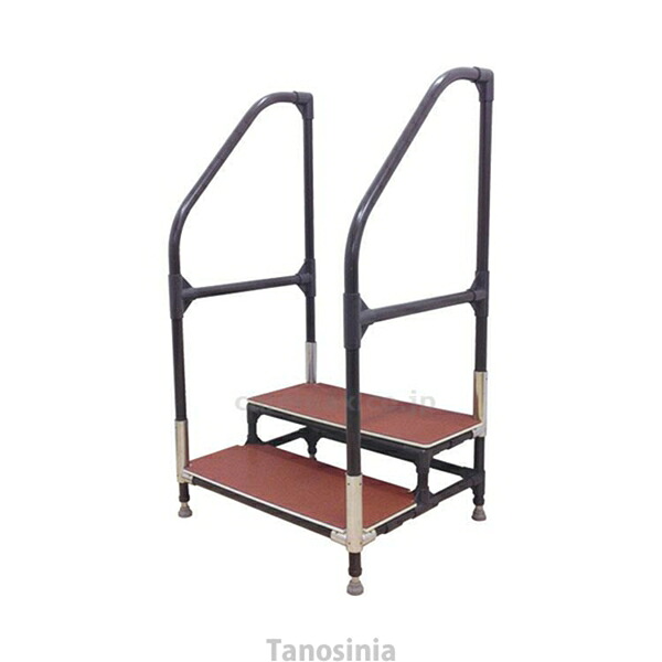 介護用品 手すり付ステップ台 ユニットタイプ 2段 CHE-2 （要マット・フレーム色指定）｜介護用品・健康スポーツタノシニア
