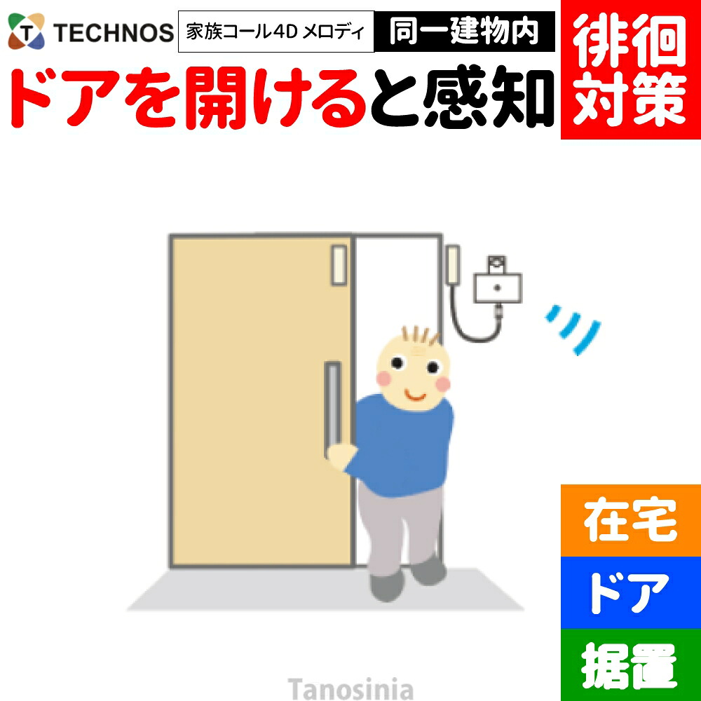 介護 老いらく者 かぎ分ける症 ほっつき歩く 検出器 扉 部屋の入り口 開けたら 開ける さぐり当てる さがし当てる 御知らせ かぎ分ける 案内書 告げ知らせる ほっつき歩く打つ手 ほっつき歩く押しとどめる 在宅 見守り 部屋の入り口取り替えっこ 変速機・傍受器仕掛ける 身寄り電話を掛ける4 D印字機 旋律鐘 HK-4D テクノスジャパン  介護設備 飾り気の無い 分かりやすい おすすめ