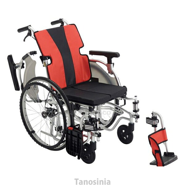 アルミ自走車いす MEF-22 スタンダード レッド（A17/A18) ミキ 4536697116299 k23-mk