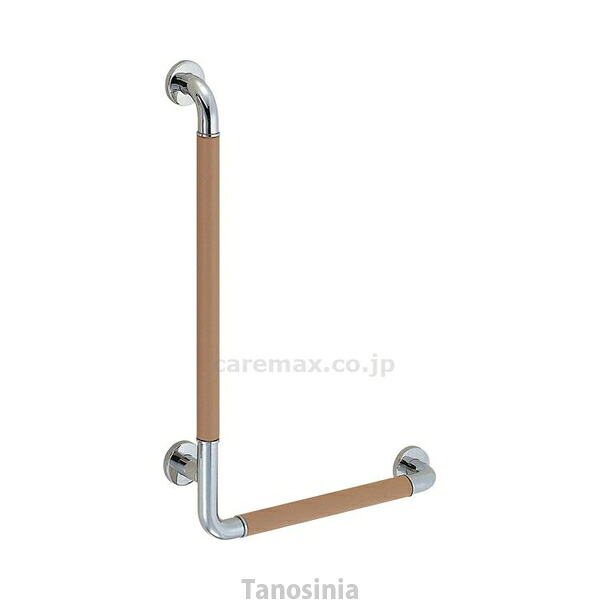 φ35 革一巻き手摺りL形（左） BR-871L コーラルサクラ色・鏡面磨 シロクマ 4936350074544 k23-mk