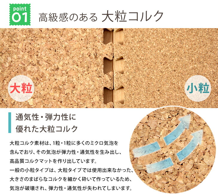タンスのゲン コルクマット 大判45cm（3畳用・24枚）（3枚目）