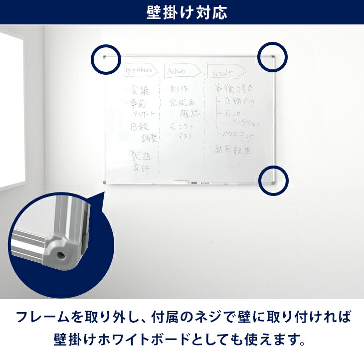 1200x900mm ホワイトボード(スタンド付) EA761LE-120 - オフィス家具