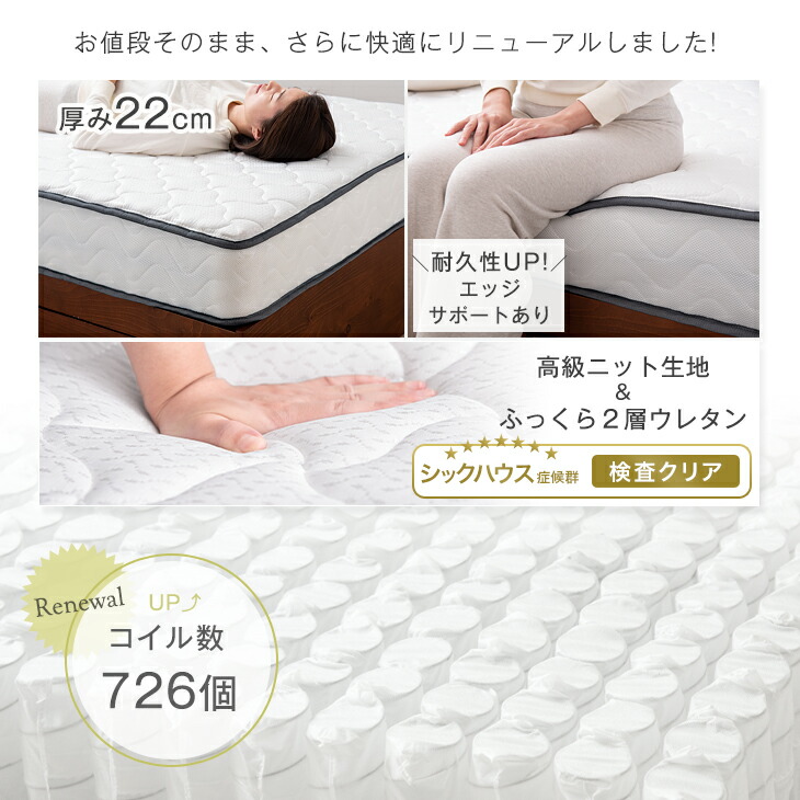 ポケットコイルマットレスダブル