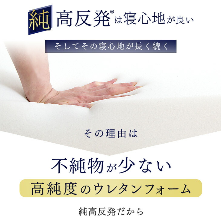 20時~5％引クーポン】 超極厚20cm 「純」高反発(R) マットレス へたり