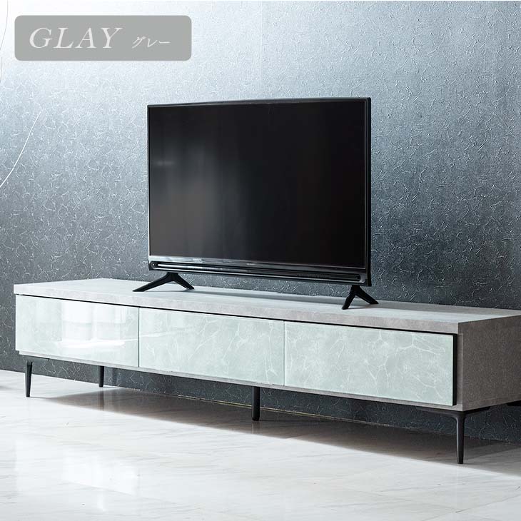 セラミック調 鏡面テレビ台 幅180cm 国産 完成品 テレビ台 テレビラック TVラック テレビボード ローボード 日本製 セラミック調 収納  ガラス 収納家具
