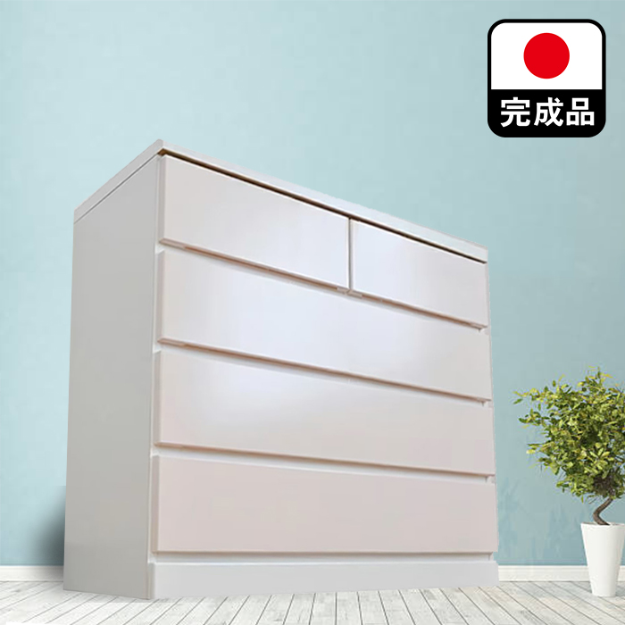 ホワイト ロータイプチェスト 【日本製】幅80cm×奥行40cm×高さ88cm チェスト おしゃれ 白 ホワイト 幅80cm 奥行40cm 完成品 日本製