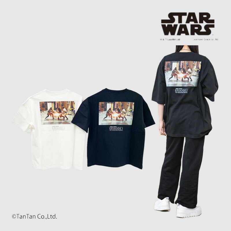 【10％OFFセール】スター・ウォーズ エピソード1 半袖Tシャツ メンズ ファントム・メナス 大人サイズ トップス オフ ブラック M L STAR WARS【K】【新作】【2502】【58】【C】画像