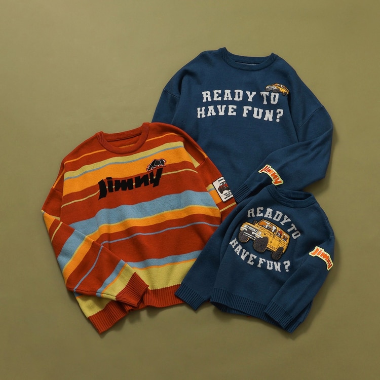 【10％OFFセール】Jimnyコラボ 洗える ジャガードセーター 大人サイズ M Lサイズ 男の子 キッズ 子供とお揃い BREEZE ブリーズ【G】【新作】【2503】【65】