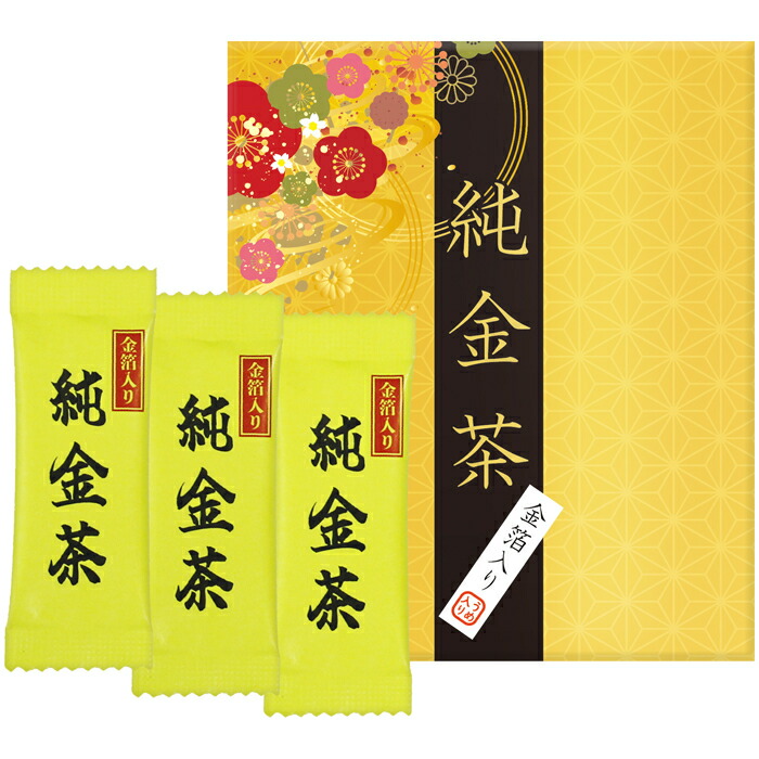 三盛物産 【100個セット】純金茶 [2g×3個] J-15 4944861001522 純金茶 梅肉 酸味 昆布エキス 金箔 高級感 爽やか お茶 おしゃれ 贈り物 和風 贅沢 100個セット 賞味期限 アレルギー対応 製造日 メーカー 終売 リニューアル