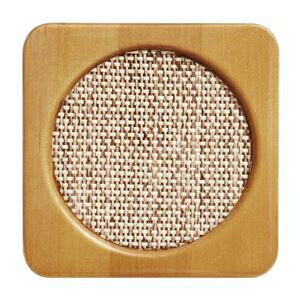 その他 (まとめ) コースター キッチン用品 底径7.5cmまで対応 木製×コルク 編み細工敷き ds-2259222