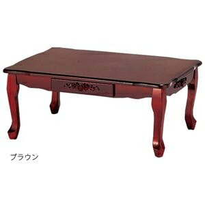 折りたたみテーブル センターテーブル 約幅80cm 引き出し付 『ピュアローズアンティーク調飾りテーブル』 ds-2335826