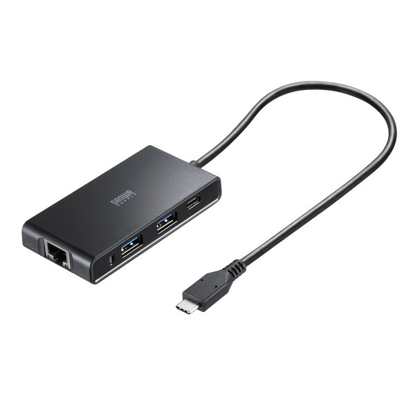 USB Type-Cハブ付き ギガビットLANアダプタ サンワサプライ USB-3TCLS8BK Type-Cハブ ギガビットLAN 2.5GLAN USB10Gbps ACアダプタ LAN変換 3ポートUSB ハイスピード接続 安定電力供給 多機能アダプタ